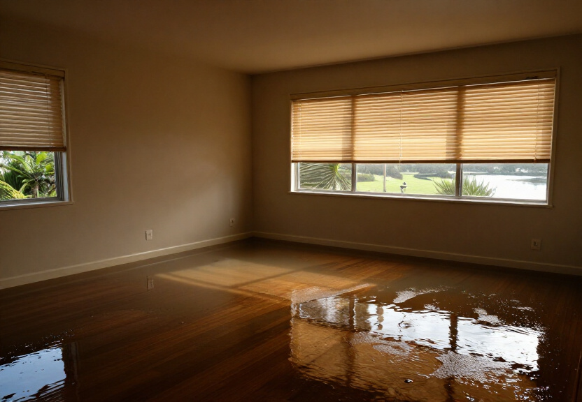Water-damaged kitchen in Balgowlah Heights before drying